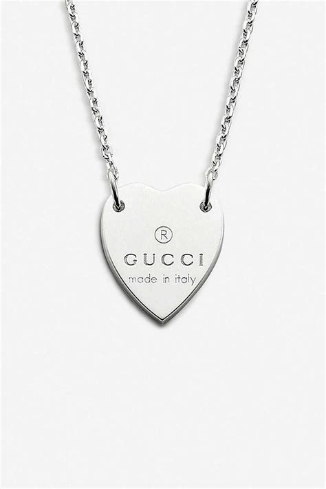 trademark heart necklace gucci|Gucci sterling silver heart necklace.